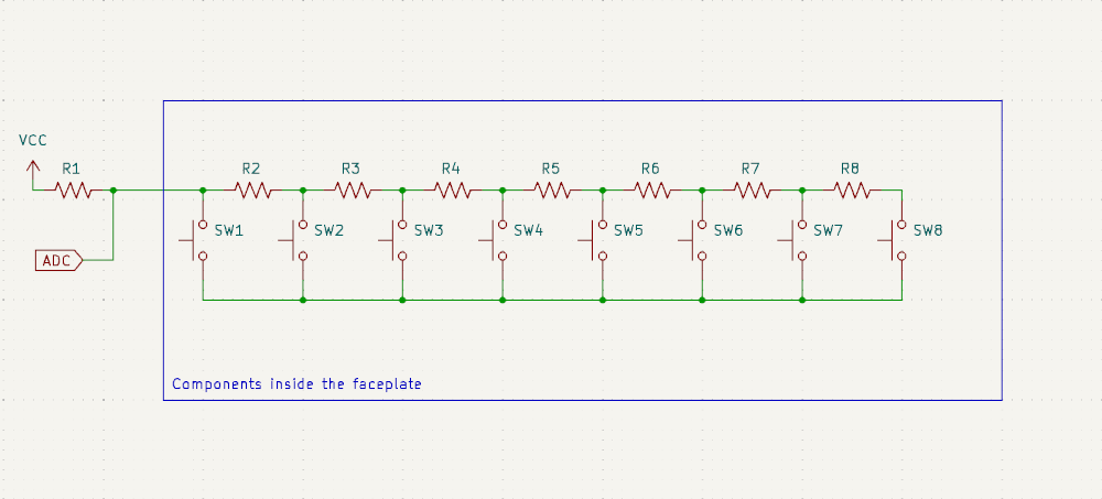 Resistor ladder with buttons